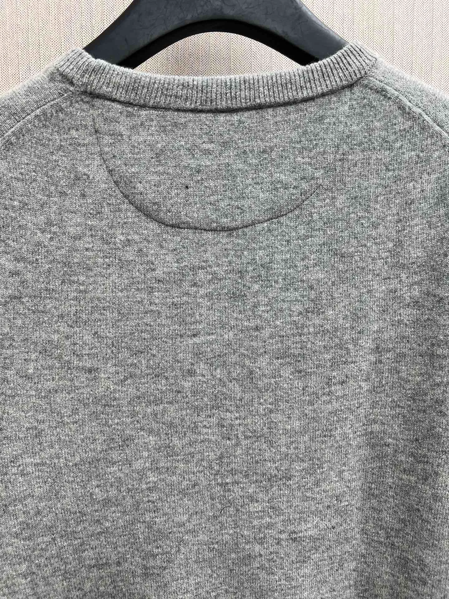 🅿️490 Polo 25ss new Ralph Lauren Logo round neck long-sleeved sweater, gray, same style for men and women, high version, size: S.M.L.XL.
